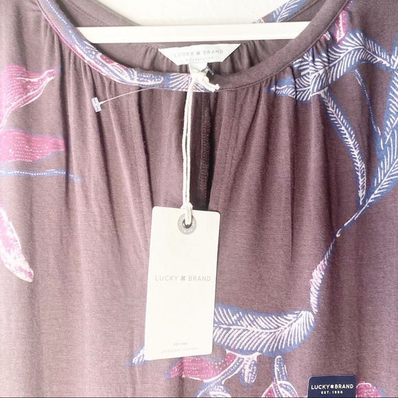 LUCKY BRAND Brown Floral Plus Size 1X Maxi Dress - Picture 7 of 9